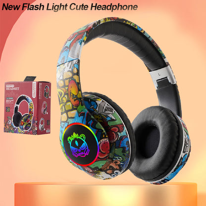 Flash Light Bluetooth Kids Ear Headphones