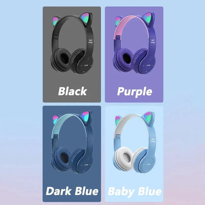 Cat Ear Bluetooth-Compatible Headphones