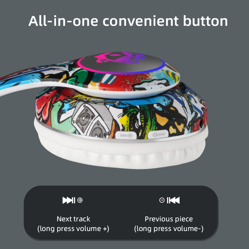 Flash Light Bluetooth Kids Ear Headphones