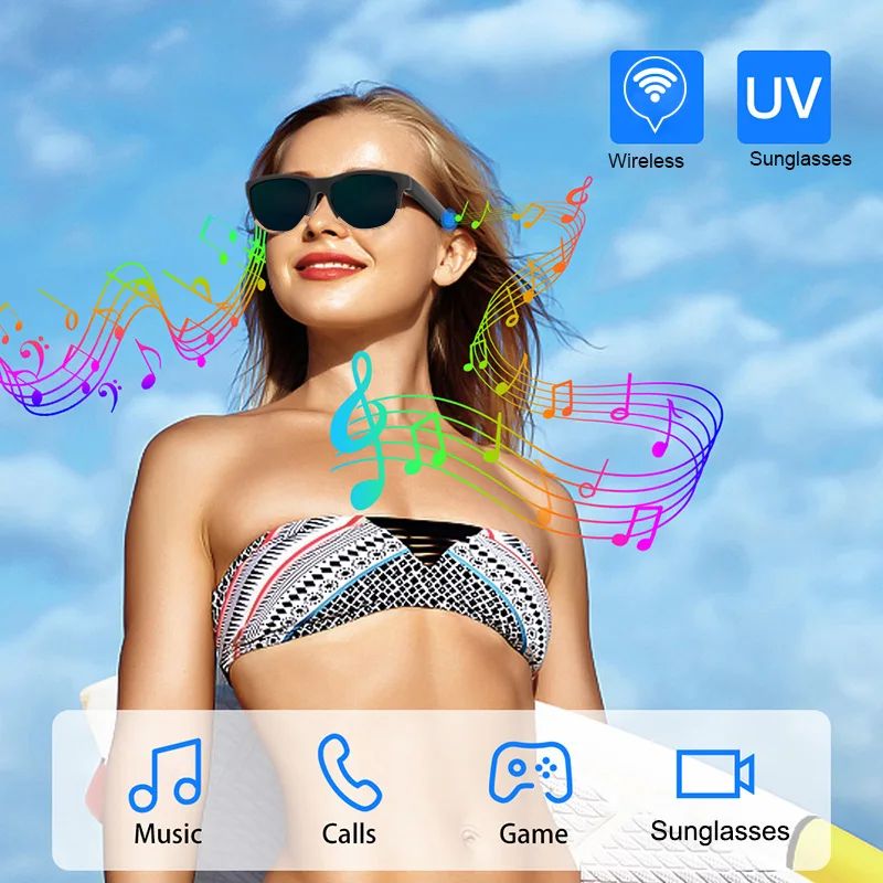 Bluetooth Built-in Microphone Speakers Sunglasses