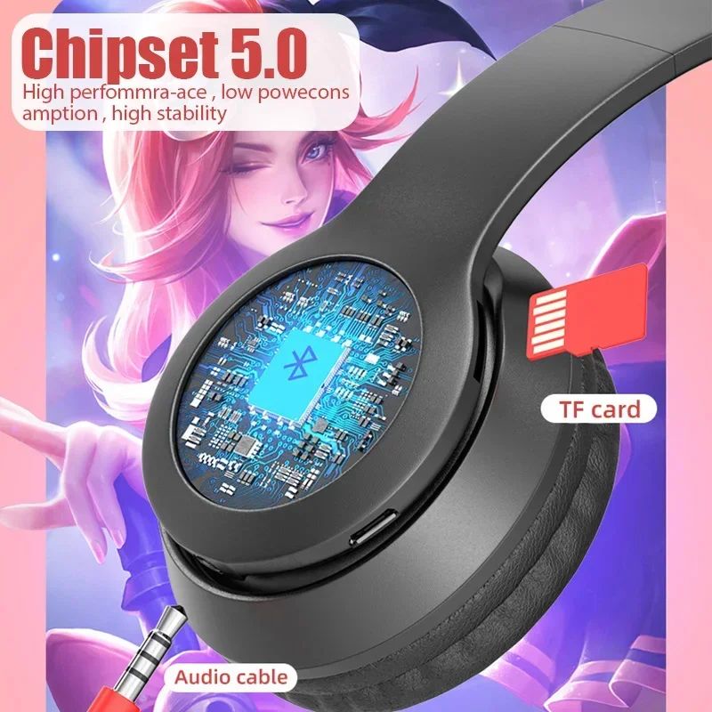 Cat Ear Bluetooth-Compatible Headphones