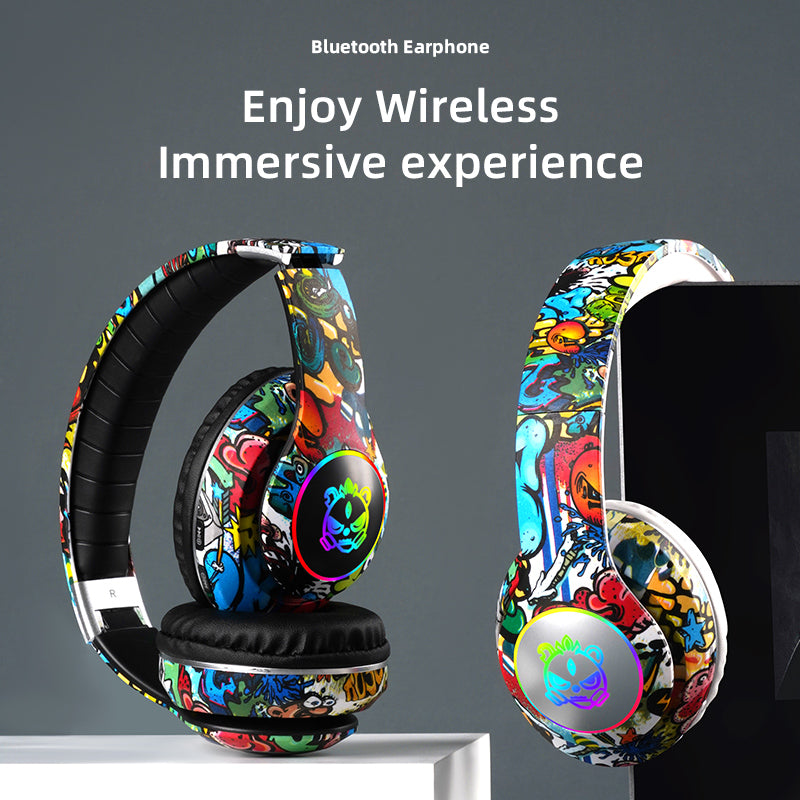 Flash Light Bluetooth Kids Ear Headphones